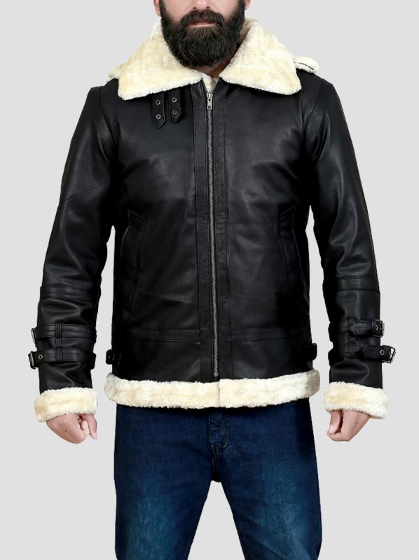B3 Leather Bomber Shearling Hooded Jacket | Shearlingland