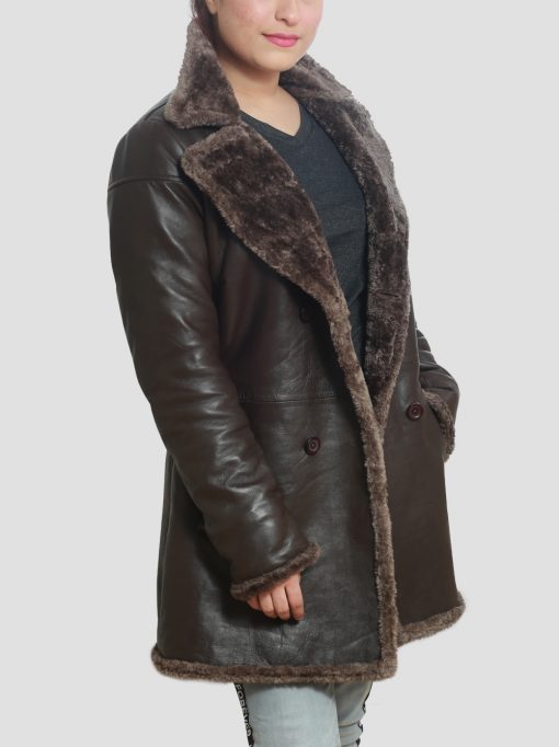 Womens Brown Leather Coat