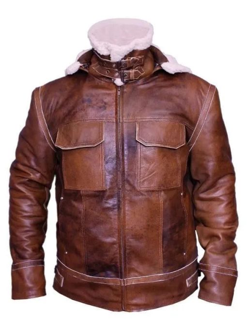 Men Shearling Brown B3 Bomber Real Leather Jacket