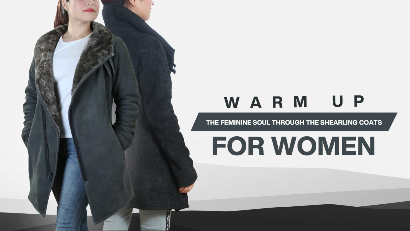 Debra Womens Sheepskin Leather Shearling Black Coat with Belted Collar