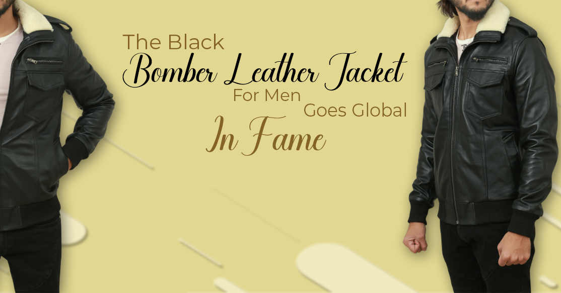 The Black Bomber Leather Jacket For Men Goes Global In Fame Blog Featured Image