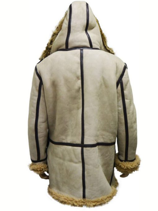 B7 Aviator Sheepskin Shearling Hooded Leather Jacket