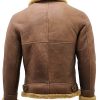 WWII Aviator Brown Bomber Shearling Leather Jacket