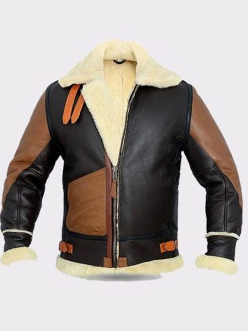 Men's B3 Pilot Bomber Shearling Leather Jacket