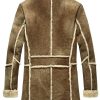 Sheepskin Shearling Suede Leather Brown Coat