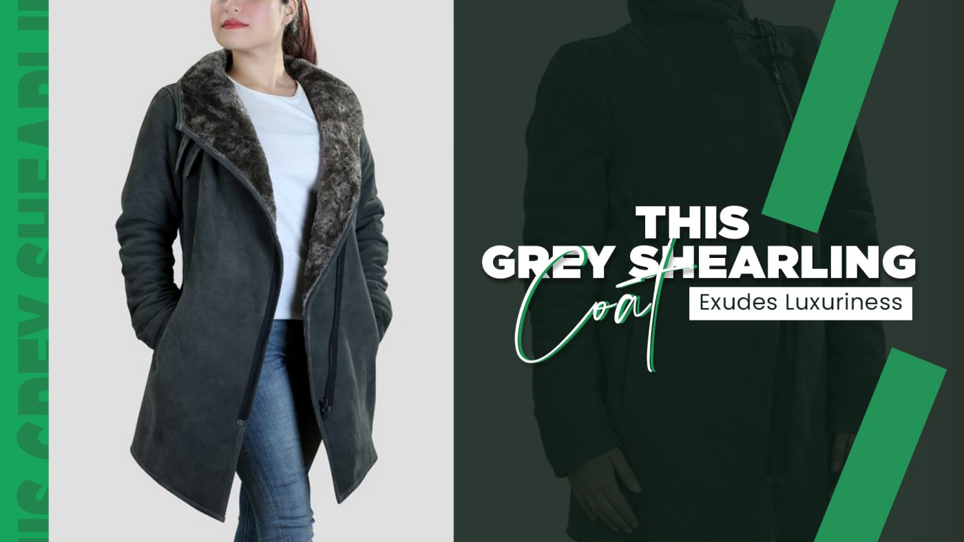 This Grey Shearling Coat Exudes Luxuriness