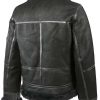 Men's Black Fur Sheepskin Shearling Aviator Bomber Leather Jacket